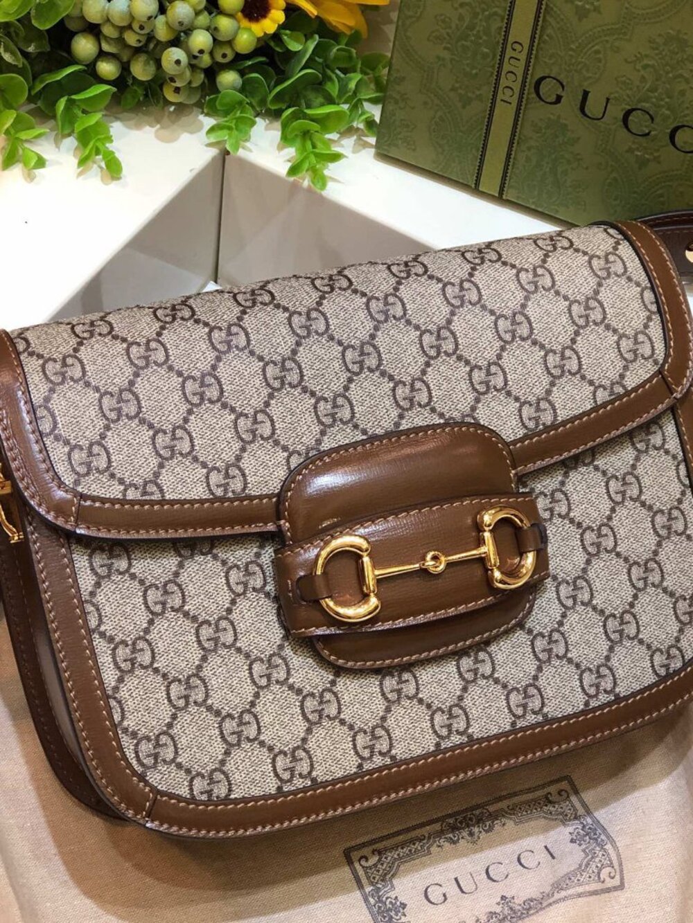 ❁Gucci Horsebit 1955 Brown Shoulder Bag